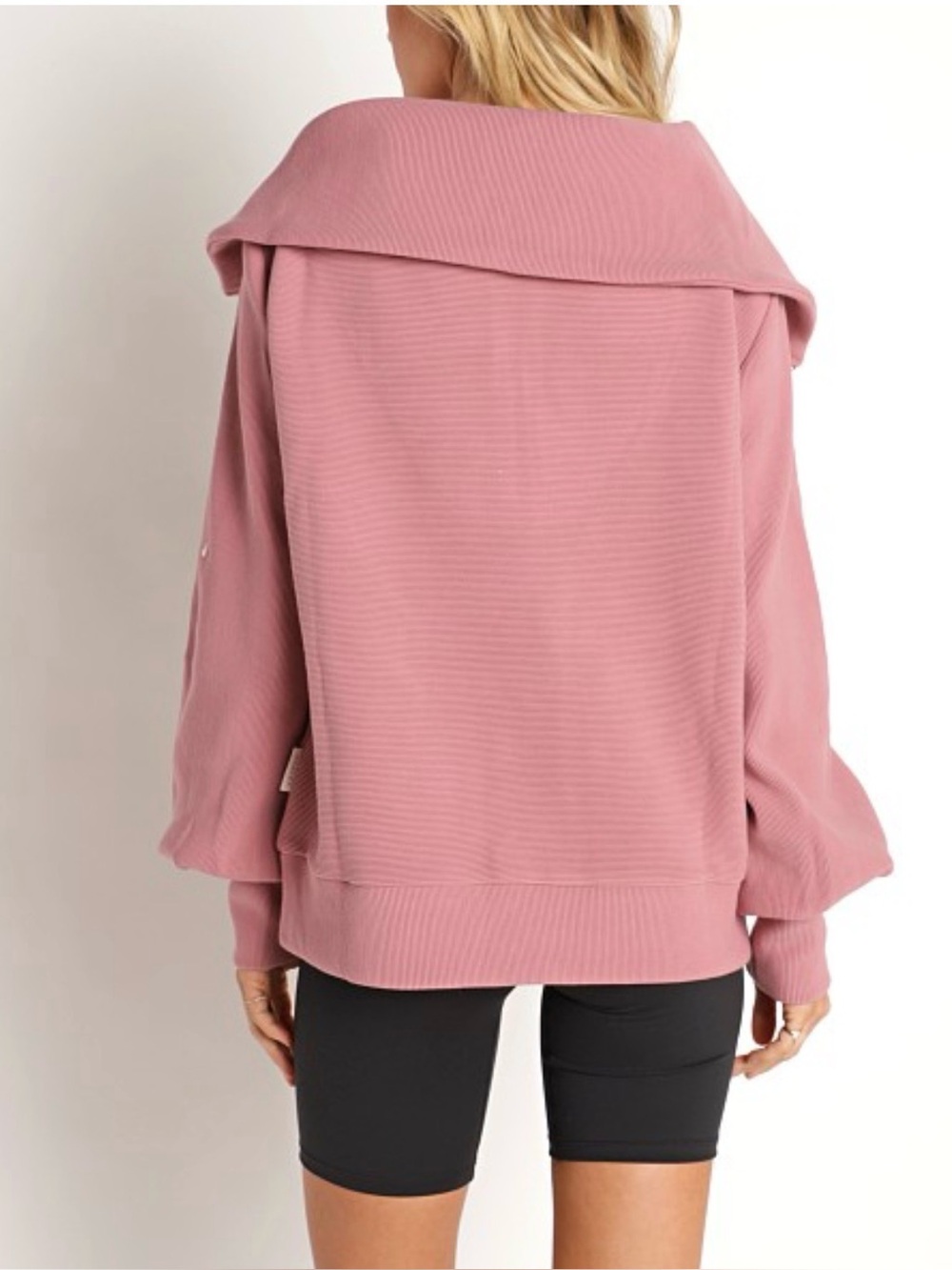 Varley Vine Half Zip Ottoman Pullover Nostalgia Rose Mauve Pink Small - Picture 2 of 8